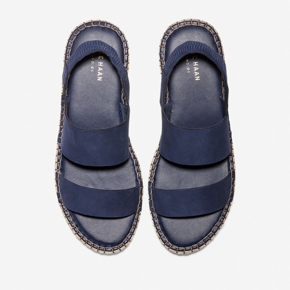 👣Cole Haan Marine Blue Nubuck Cloudfeel Espadrilles - Picture 4 of 15